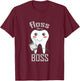 Floss Like a Boss Dentist Shirt - Cartoon Tooth T-Shirt - T-Shirt | Maroon