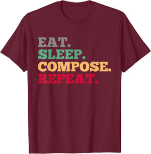 Vintage Music Composition Composers Songwriters T-Shirt - T-Shirt | Maroon