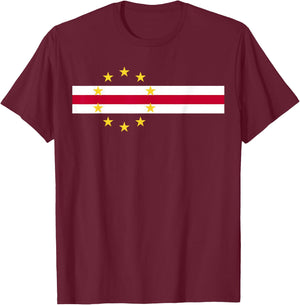 Cape Verde Flag West Africa Flag Patriotic Kids T-Shirt - T-Shirt | Maroon