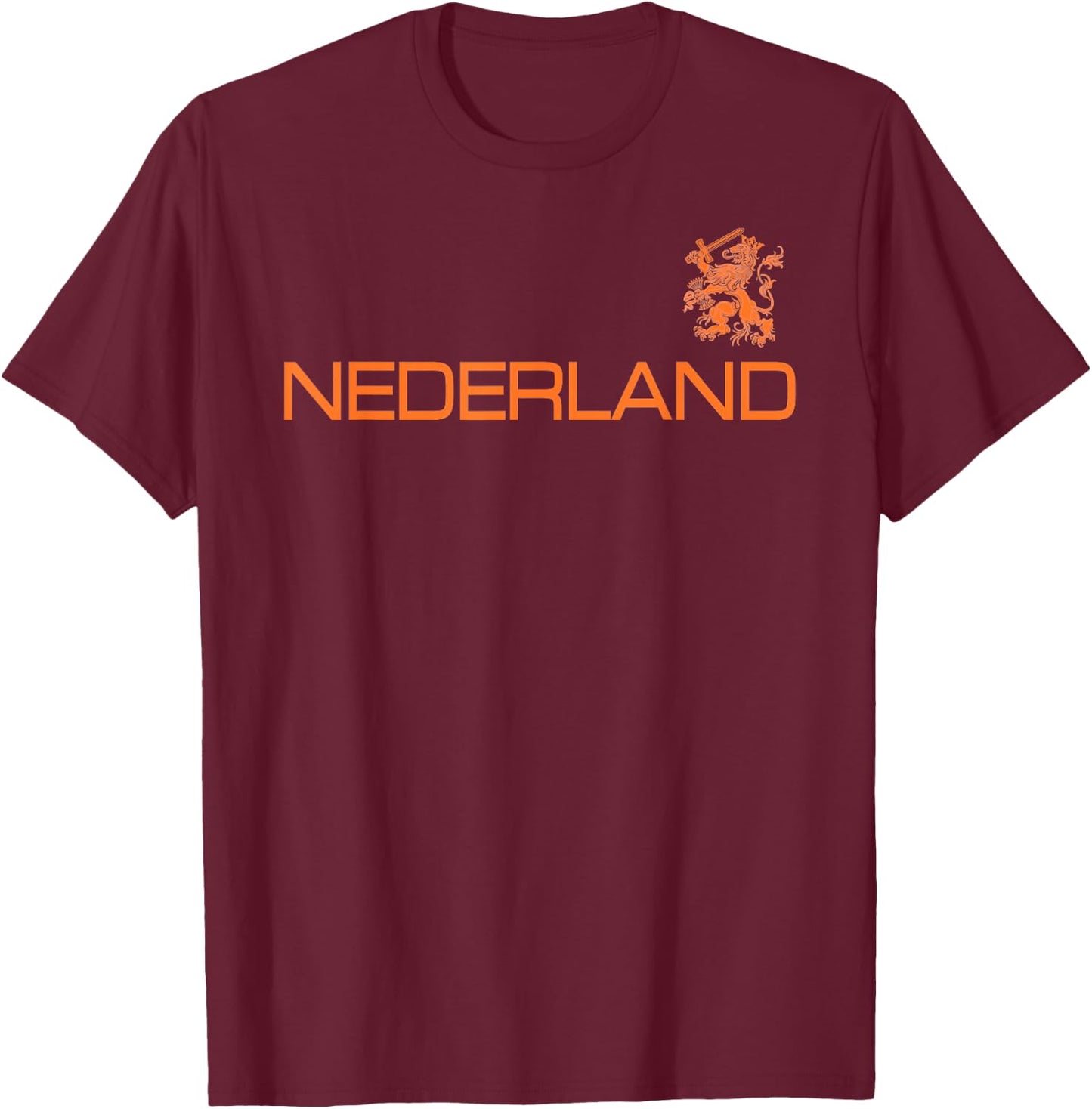 Holland Holland Lion of the Netherlands Holland Orange , Black, S T-Shirt - T-Shirt | Maroon