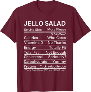 Thanksgiving Christmas Jello Salad Nutrition Food Fact T-Shirt - T-Shirt | Maroon
