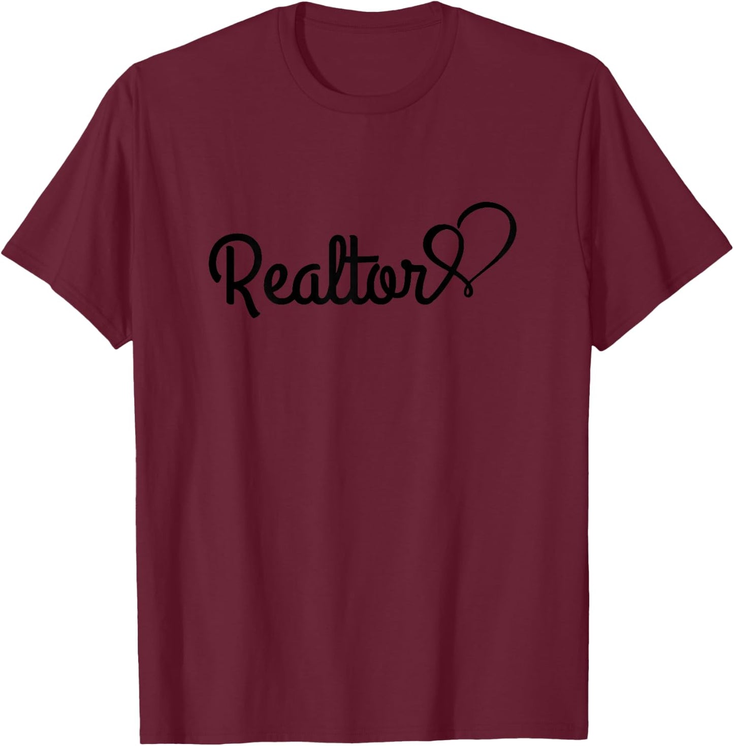 Realtor Real Estate Agent Heart House Rent Broker Gift T-Shirt - T-Shirt | Maroon