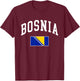 Bosnia and Herzegovina Flag Retro Vintage Classic Graphic T-Shirt - T-Shirt | Maroon