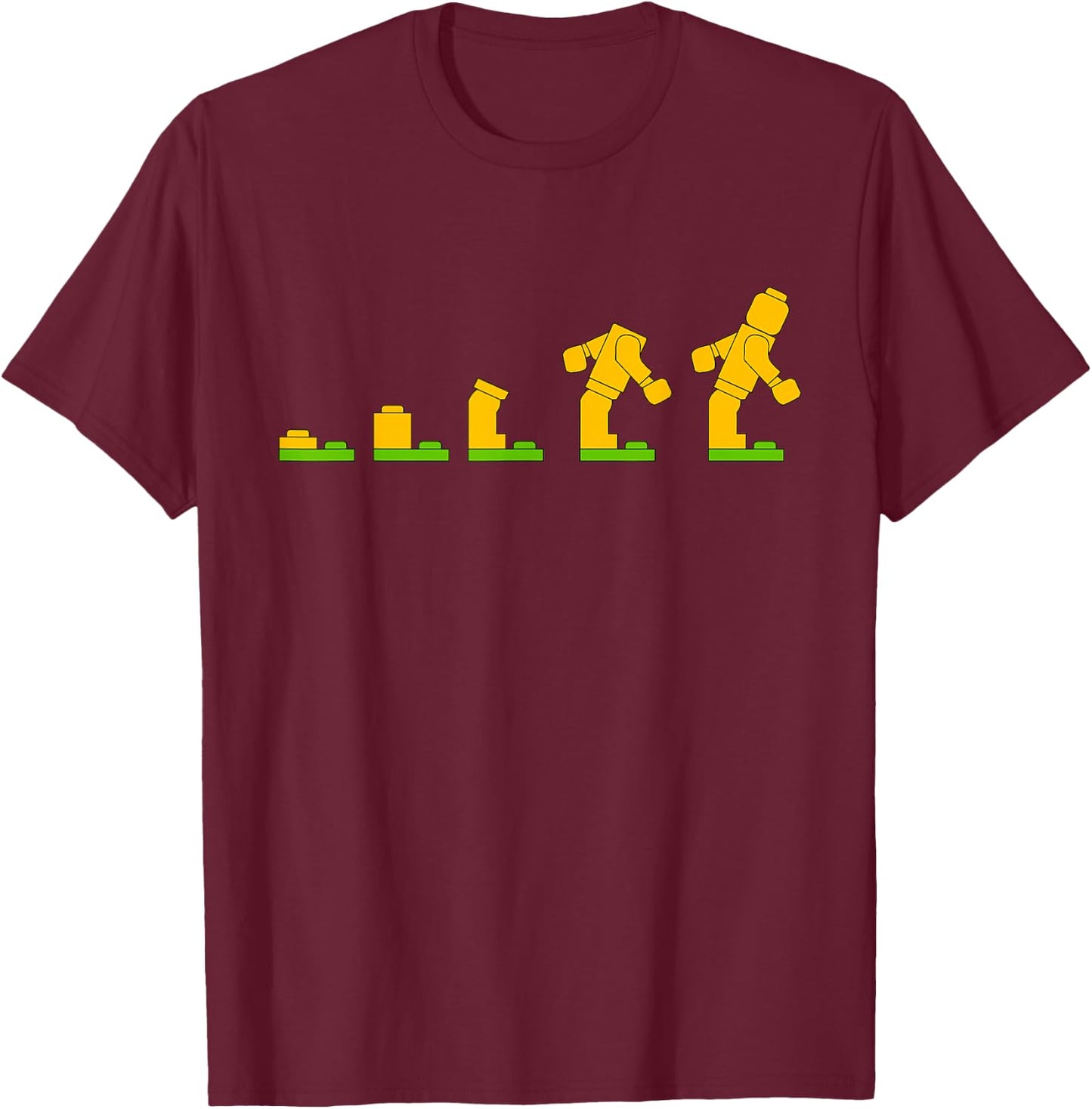 Klemmbaustein Spielzeug Steine Evolution , black T-Shirt - T-Shirt | Maroon
