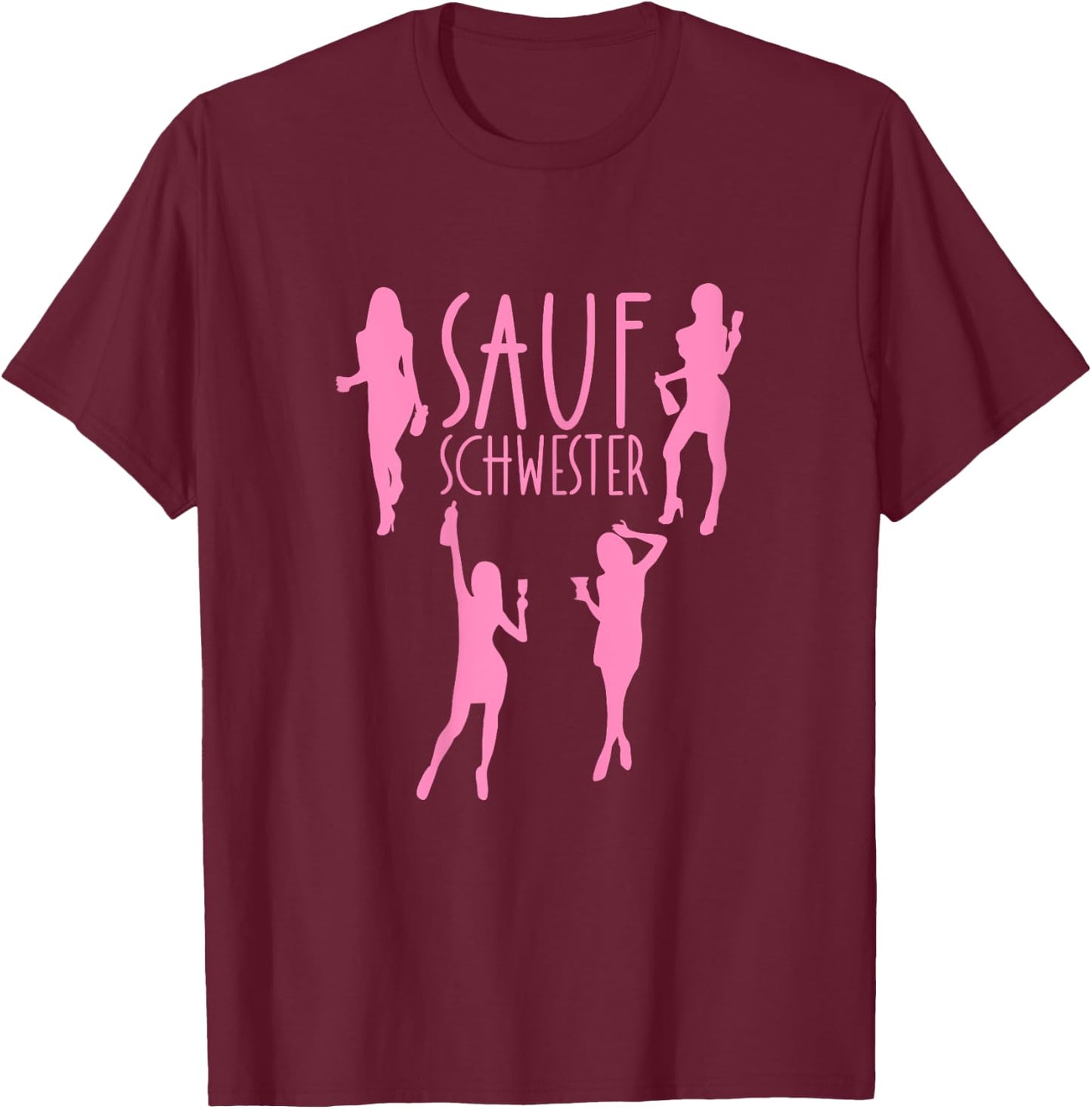 Saufschwester Saufpartner Trink Schwester Sauf Partner Party T-Shirt - T-Shirt | Maroon