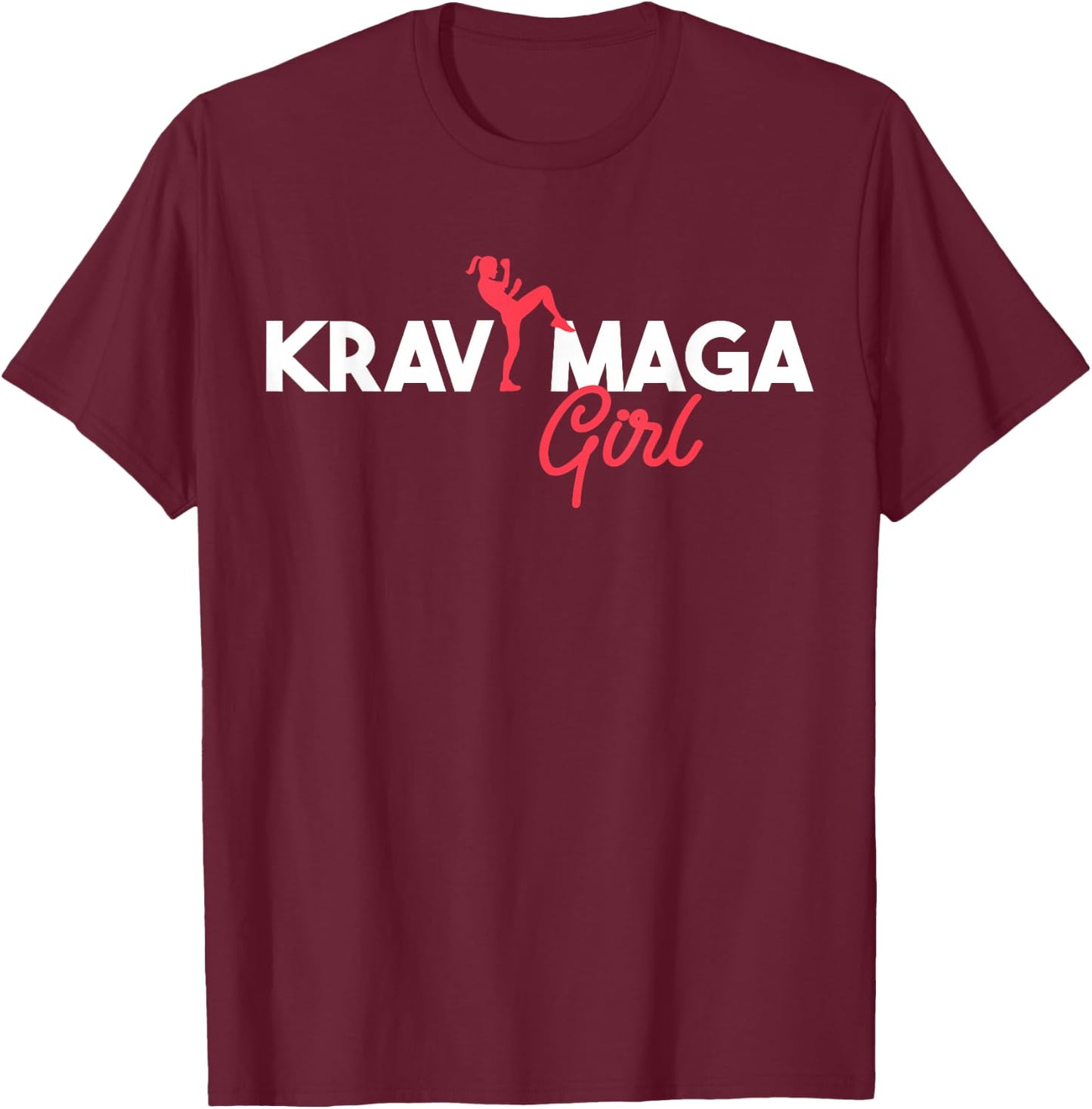 Krav Maga Clothing Israeli Self Defense System Krav Maga Girl , black T-Shirt - T-Shirt | Maroon