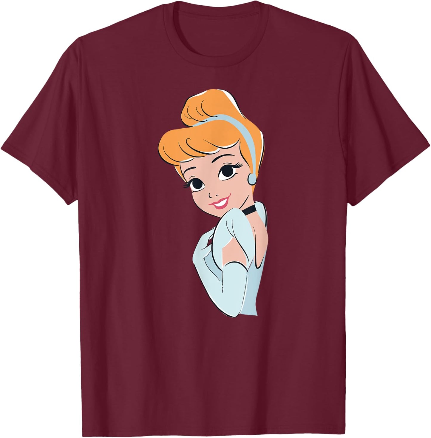Princess Cinderella Cinderella , Black, S T-Shirt - T-Shirt | Maroon