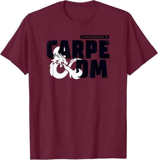Dungeons & Dragons Carpe Dm Dragon Ampersand Logo , gray T-Shirt - T-Shirt | Maroon