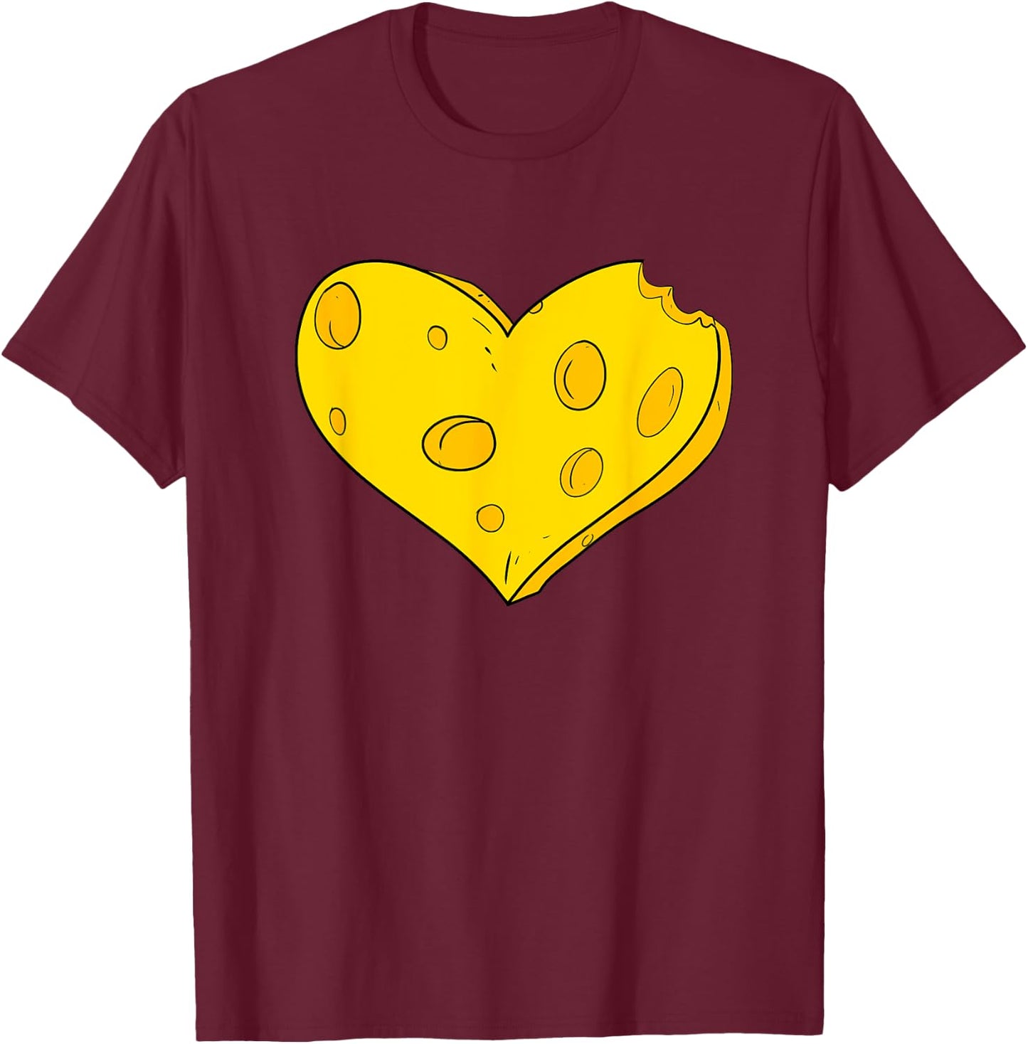 Herz aus Käse T-Shirt - T-Shirt | Maroon