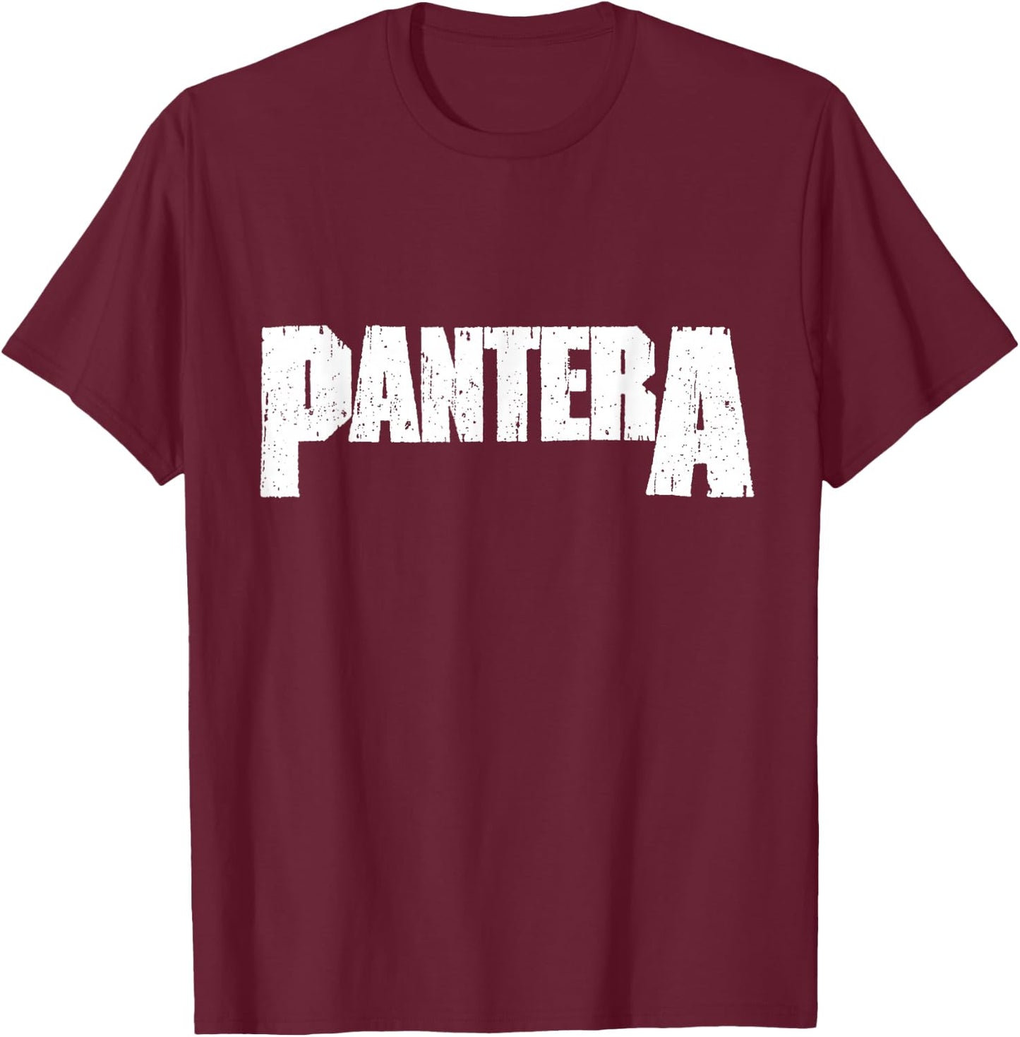 Official Pantera White Logo T-Shirt - T-Shirt | Maroon