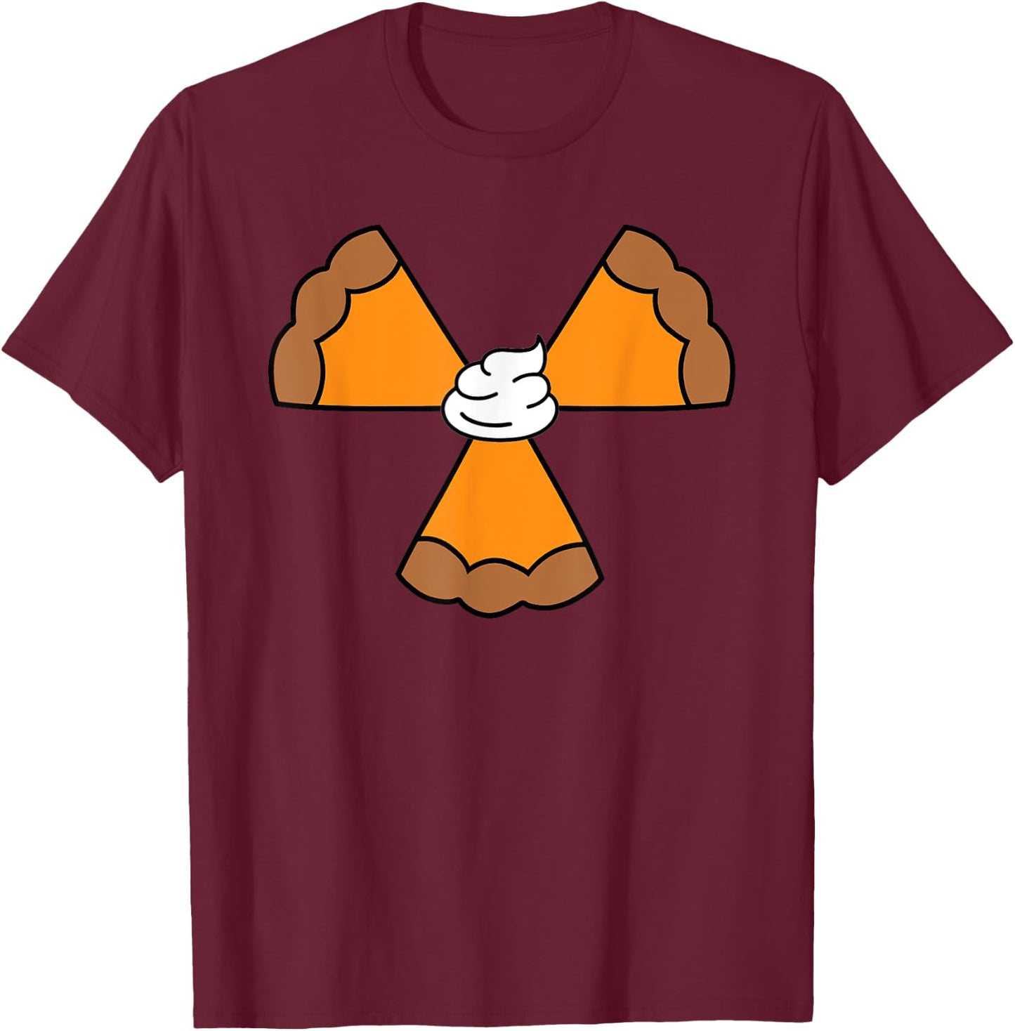 Pumpkin Pie Radiation Symbol Radiology CT Tech Thanksgiving T-Shirt - T-Shirt | Maroon