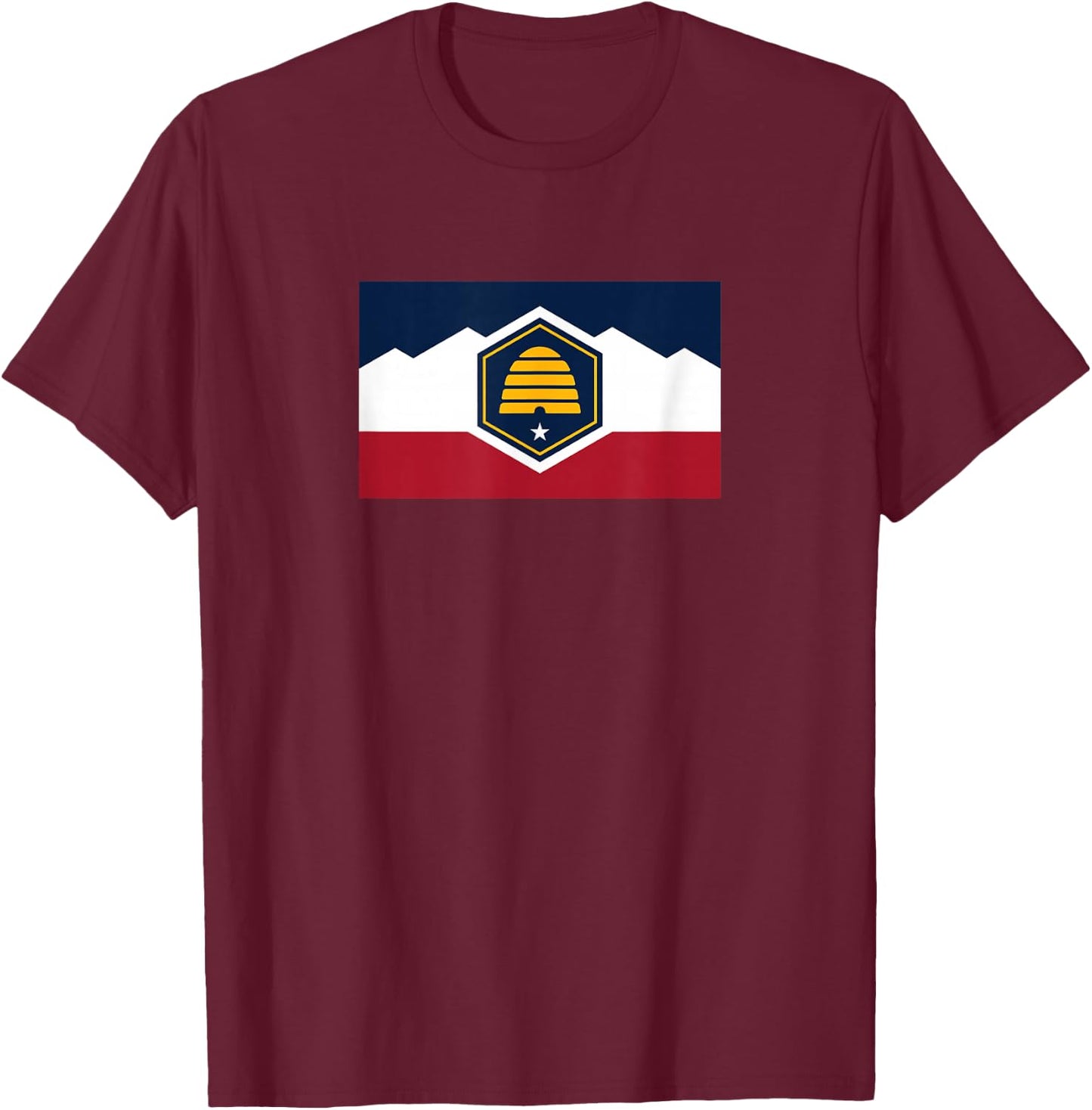 Flag of Utah State Flag of Utah Beehive State T-Shirt - T-Shirt | Maroon
