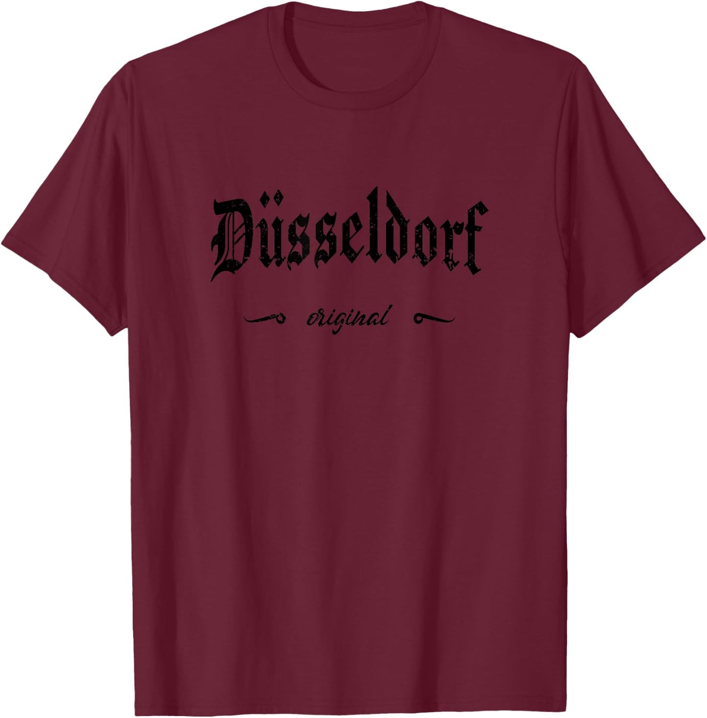 Düsseldorf Am Rhein Gothic Design T-Shirt - T-Shirt | Maroon