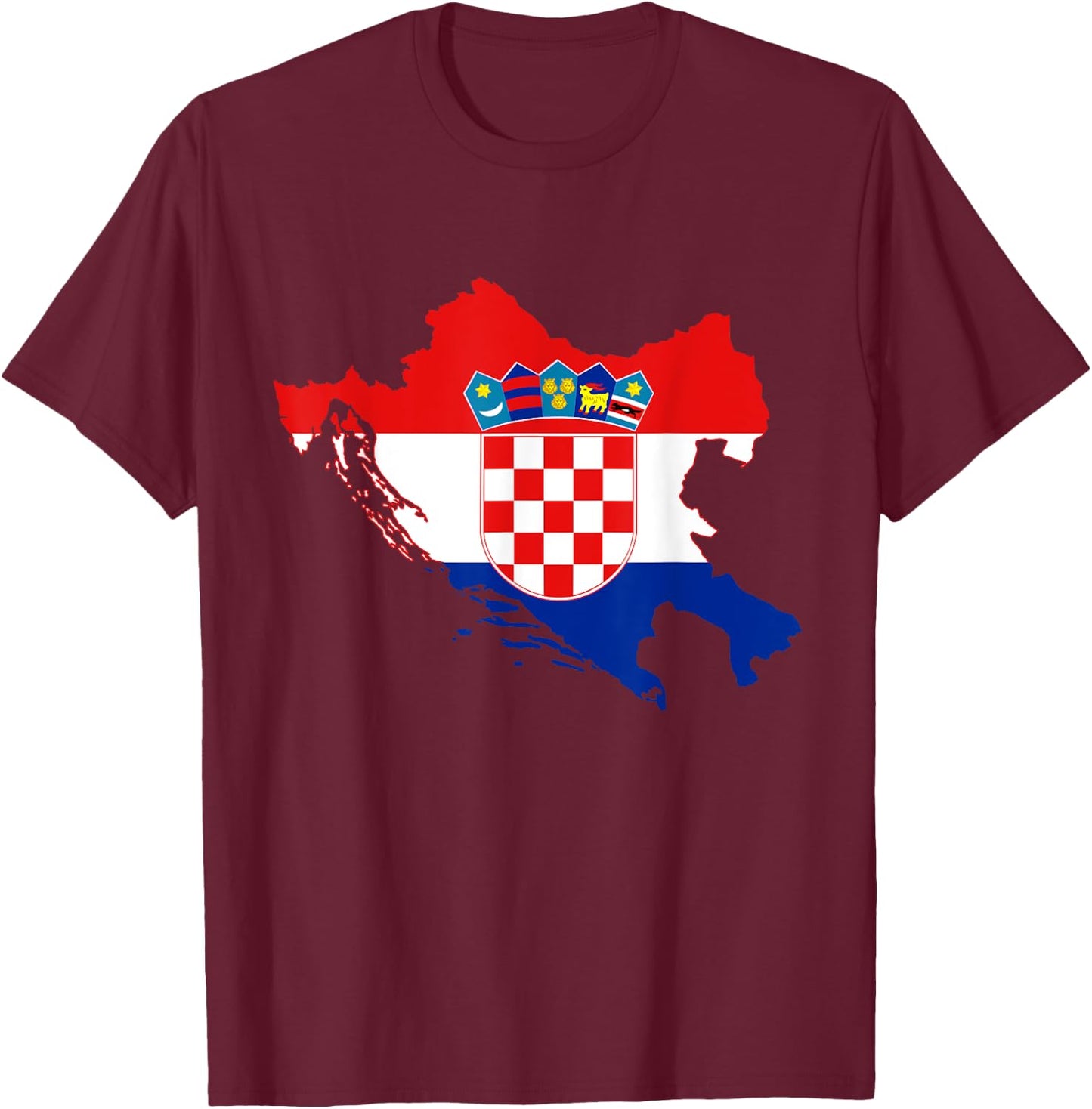 Kroatien , Kroatische Karte, Kroatien Shirts für Damen T-Shirt - T-Shirt | Maroon