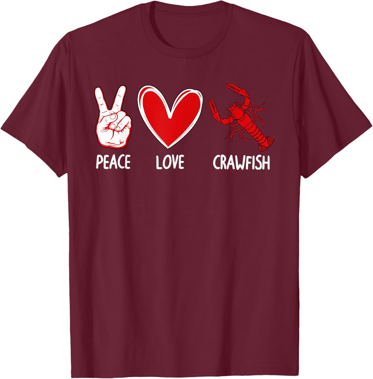 Funny Crawfish Art Women Kid Lobster Shellfish Lover T-Shirt - T-Shirt | Maroon