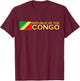 Republic of THE Congo Flag Central Africa Brazzaville T-Shirt - T-Shirt | Maroon