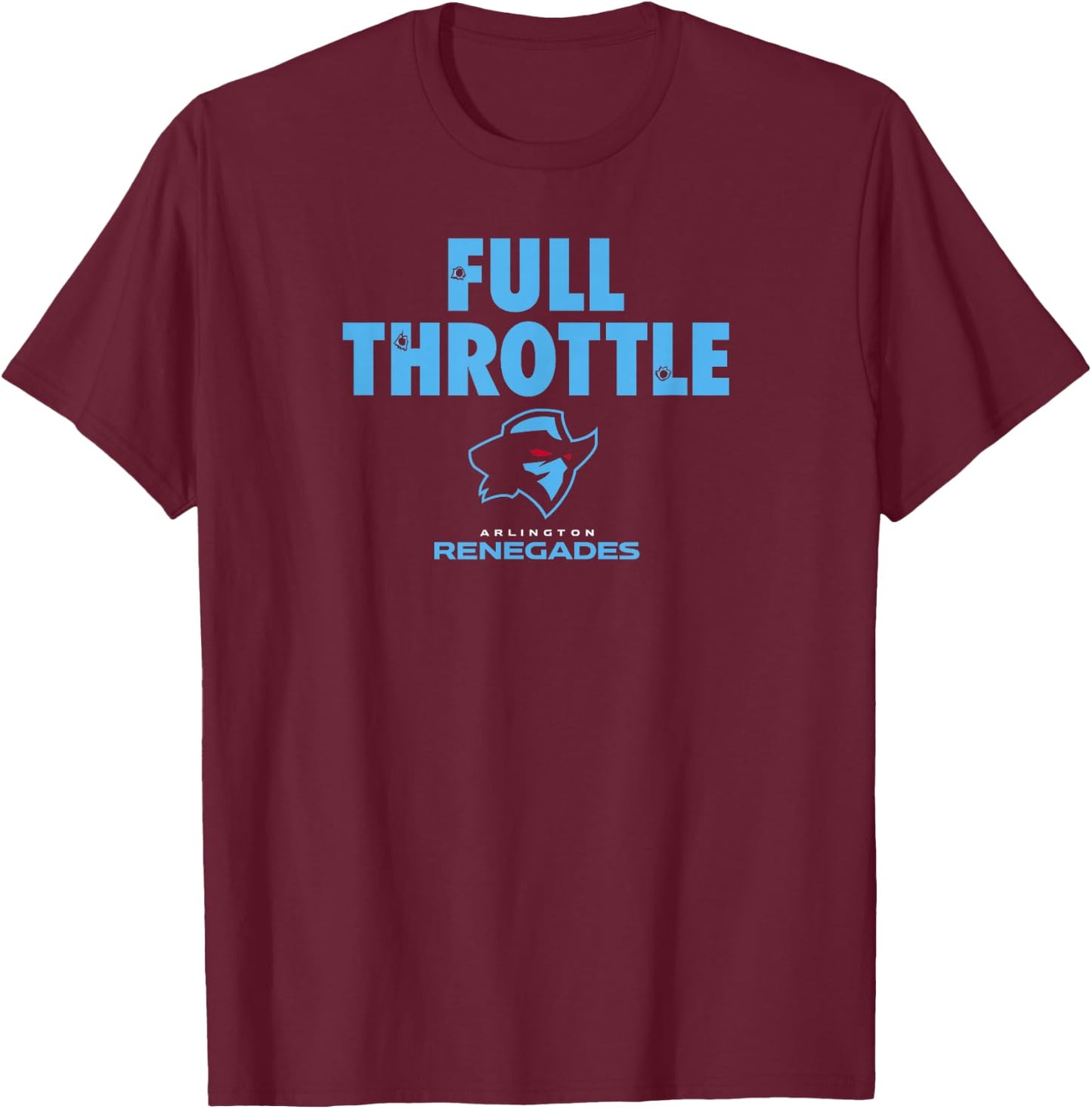 Arlington Renegades UFL - Full Throttle - Arlington Football T-Shirt - T-Shirt | Maroon