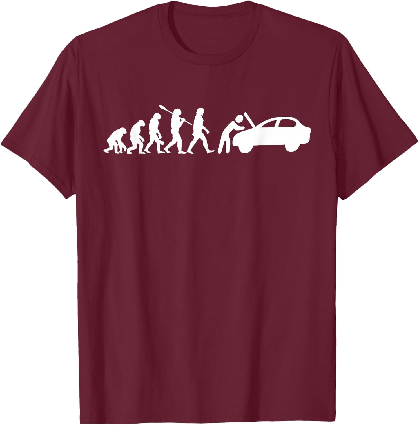 Funny Auto Mechanic Evolution - Car Mechanic T-Shirt - T-Shirt | Maroon