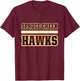Spruce Creek Hawks Horizontal Stripes T-Shirt - T-Shirt | Maroon
