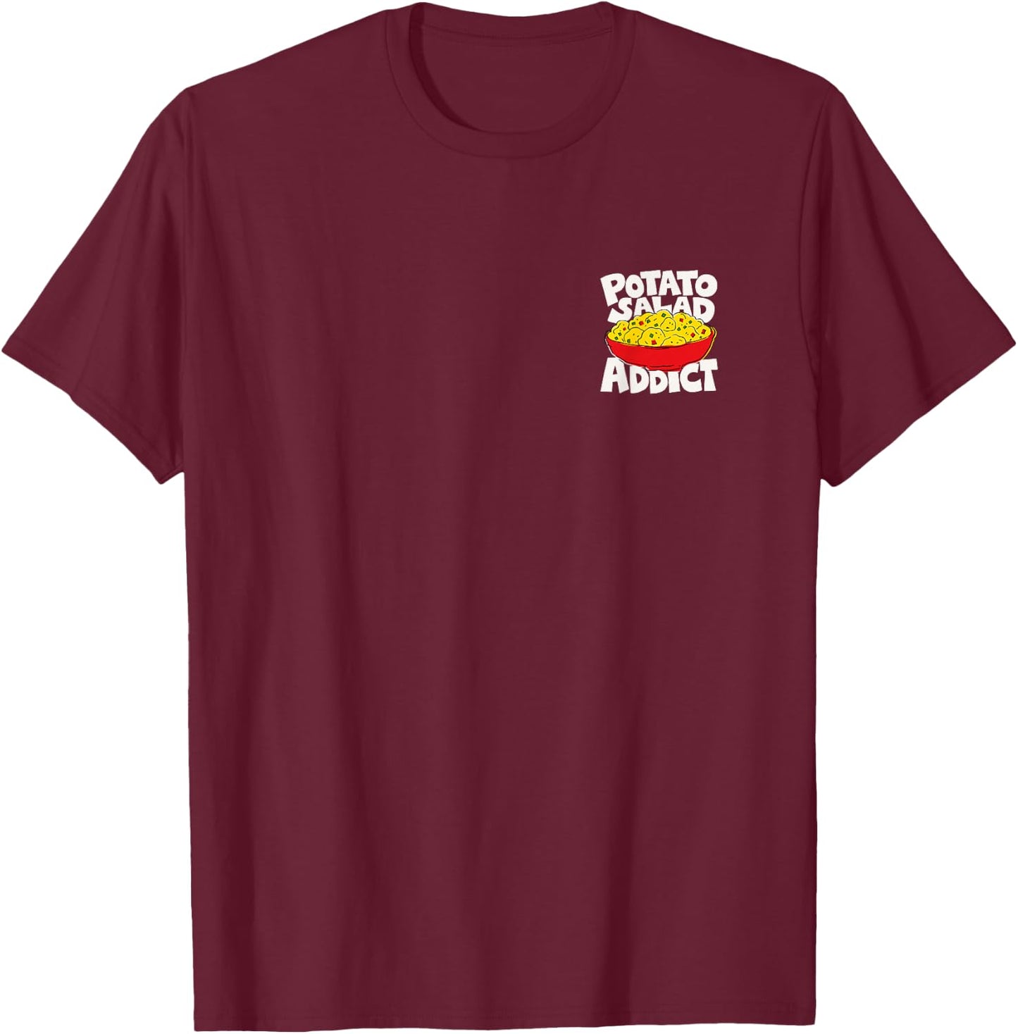 Potato Salad Lover Retro Graphic Front and Back Print T-Shirt - T-Shirt | Maroon