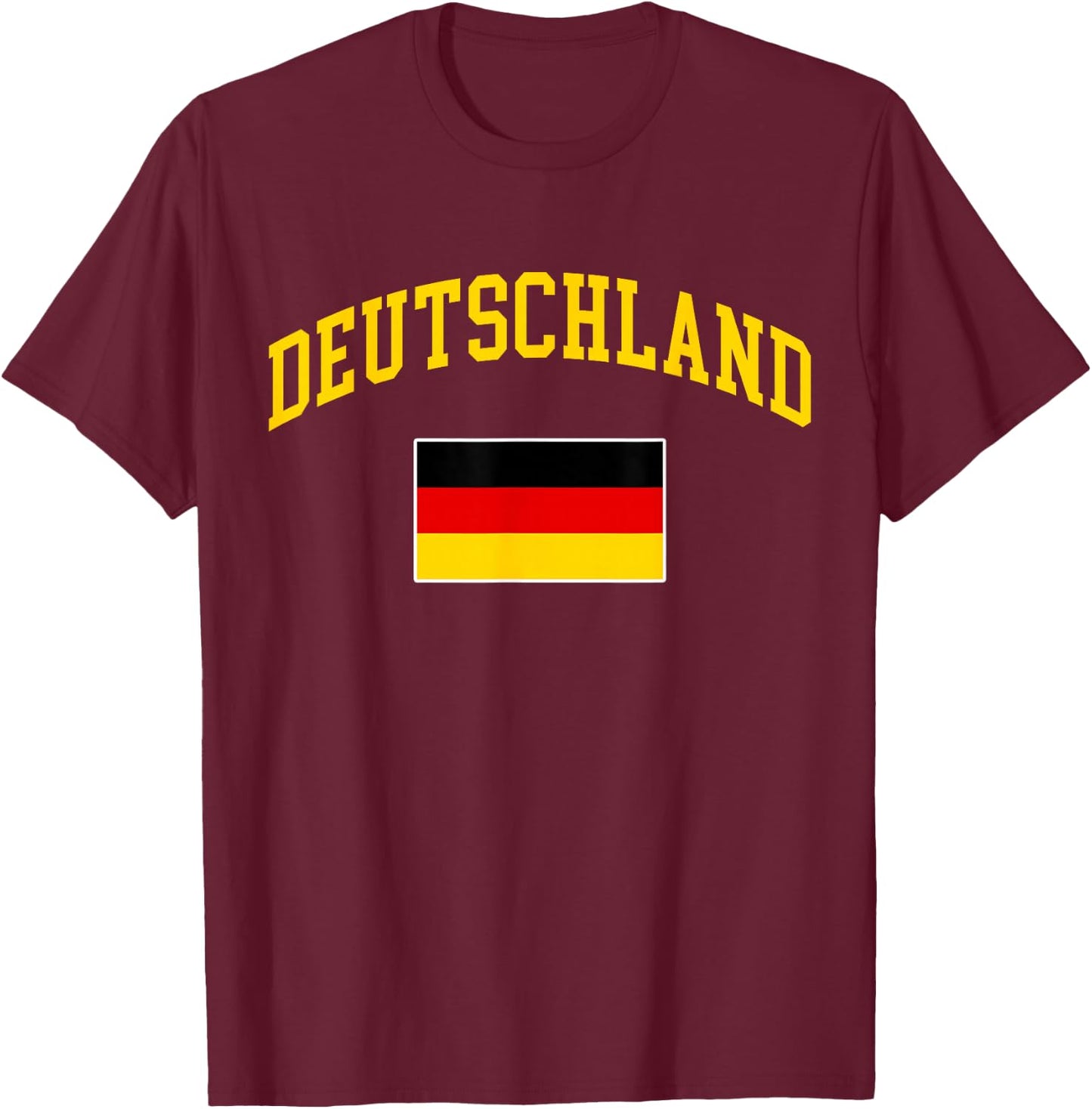 Deutschland German Flag Retro Vintage Classic Graphic T-Shirt - T-Shirt | Maroon