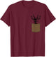 Funny Hunter Hunting with Rehbock in der Chest Pocket, Green T-Shirt - T-Shirt | Maroon