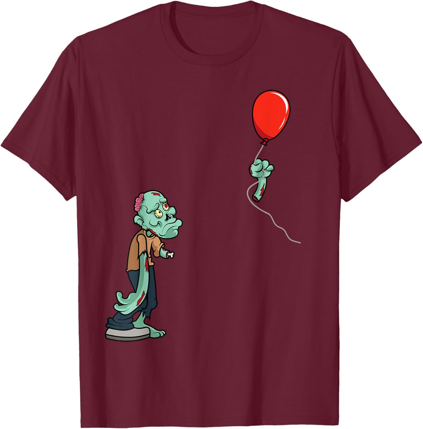 Halloween Funny Zombie Cut Off Arm Balloon Body Part Gift T-Shirt - T-Shirt | Maroon