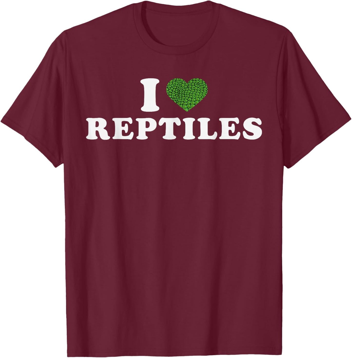 I Heart Reptiles Love Reptile Lover Lizard T-Shirt - T-Shirt | Maroon