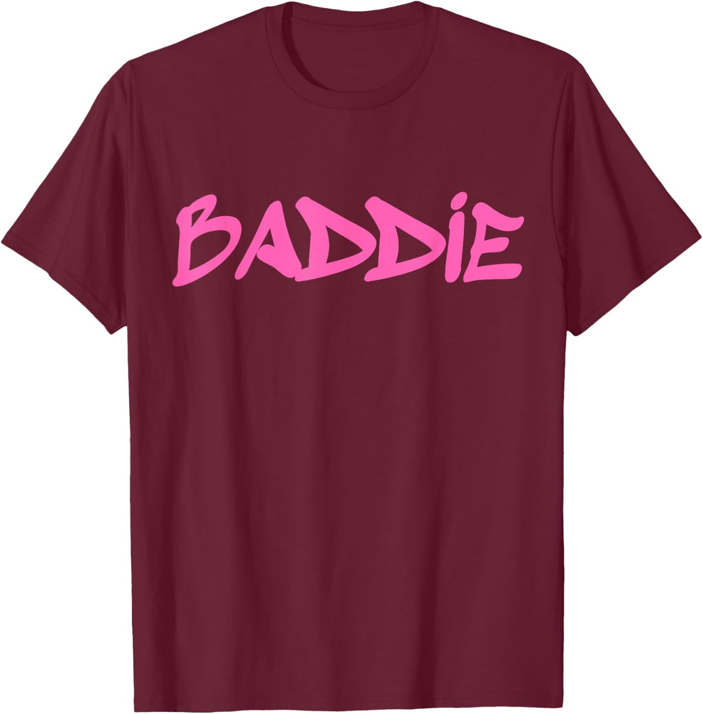 Baddie Aesthetic Pink Graffiti Design Baddies Fandom , black T-Shirt - T-Shirt | Maroon