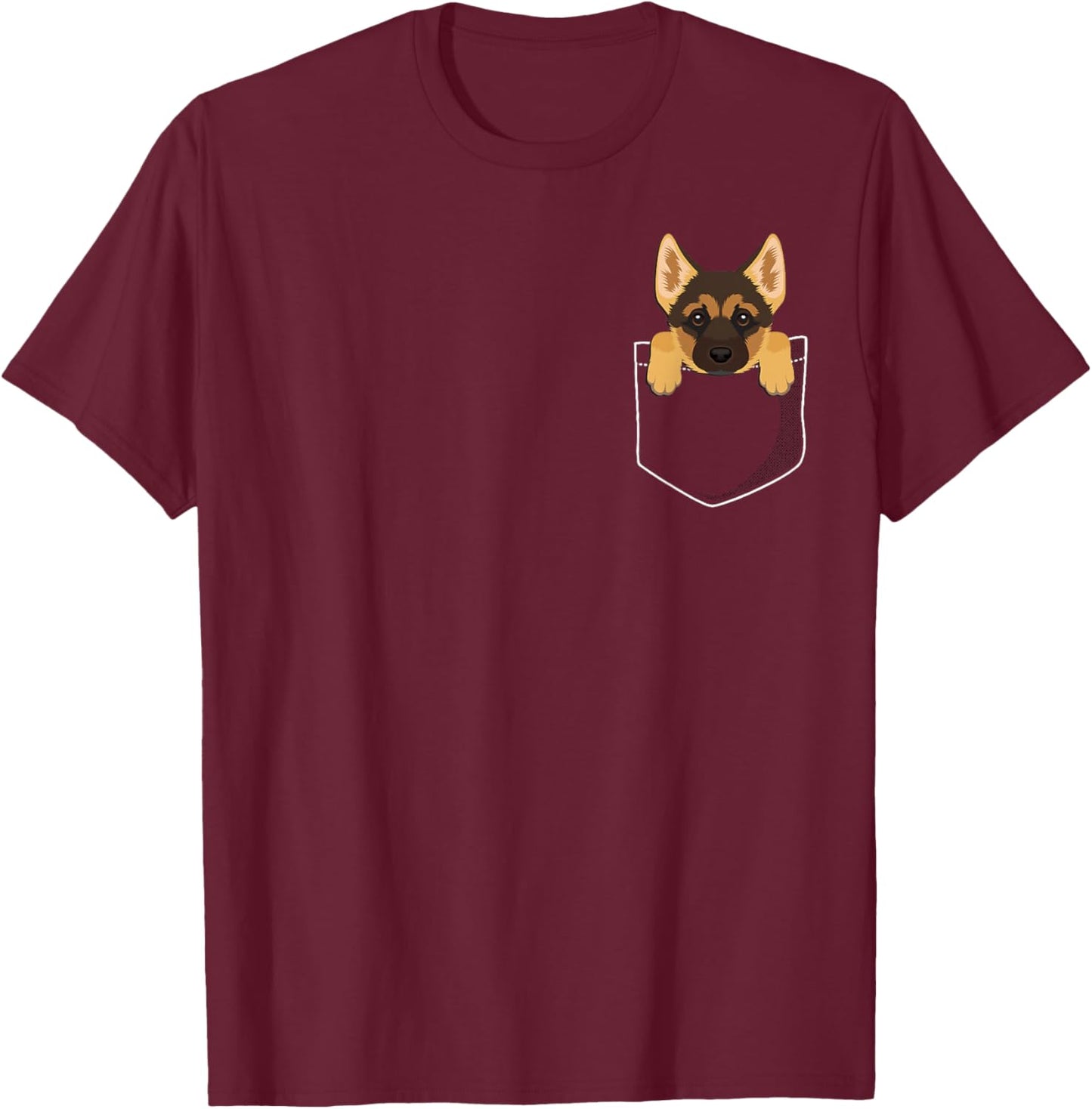 Pocket German Shepherd Puppy! Cute Dog Lover T-Shirt - T-Shirt | Maroon