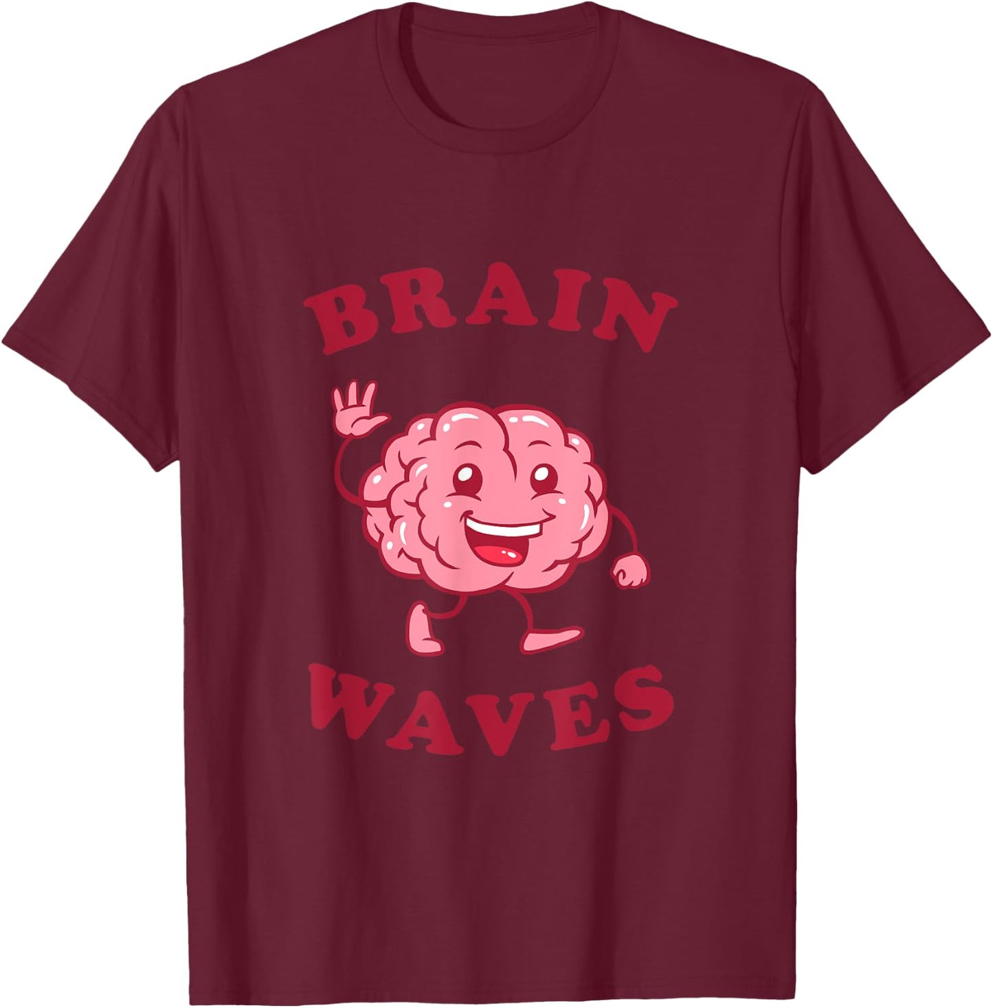 Brain Waves - Funny Science Biology T-Shirt - T-Shirt | Maroon