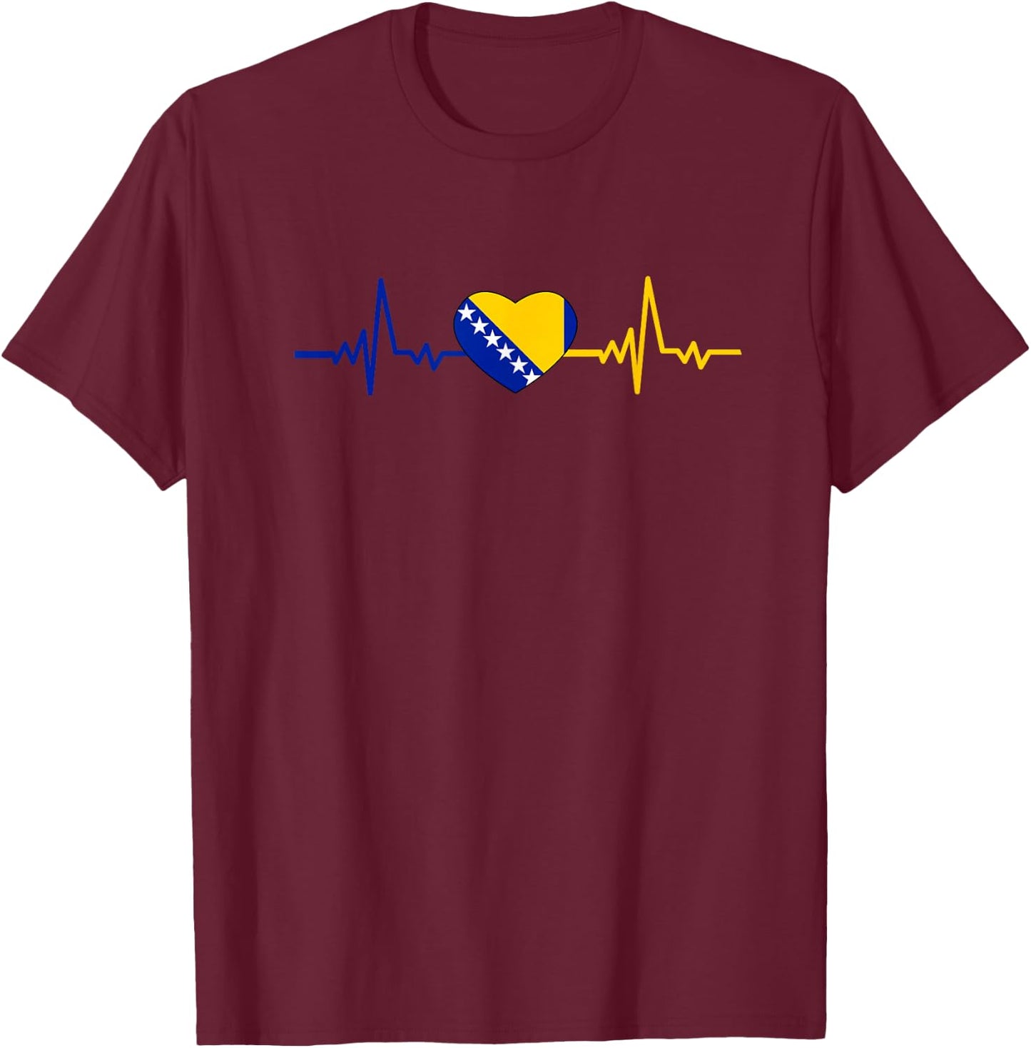 Bosnien Love Bosnien Flagge Bosnien Flagge für Bosnier mit Herz T-Shirt - T-Shirt | Maroon