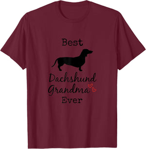 Dachshund Grandma, Best Dachshund Grandmother Ever T-Shirt - T-Shirt | Maroon