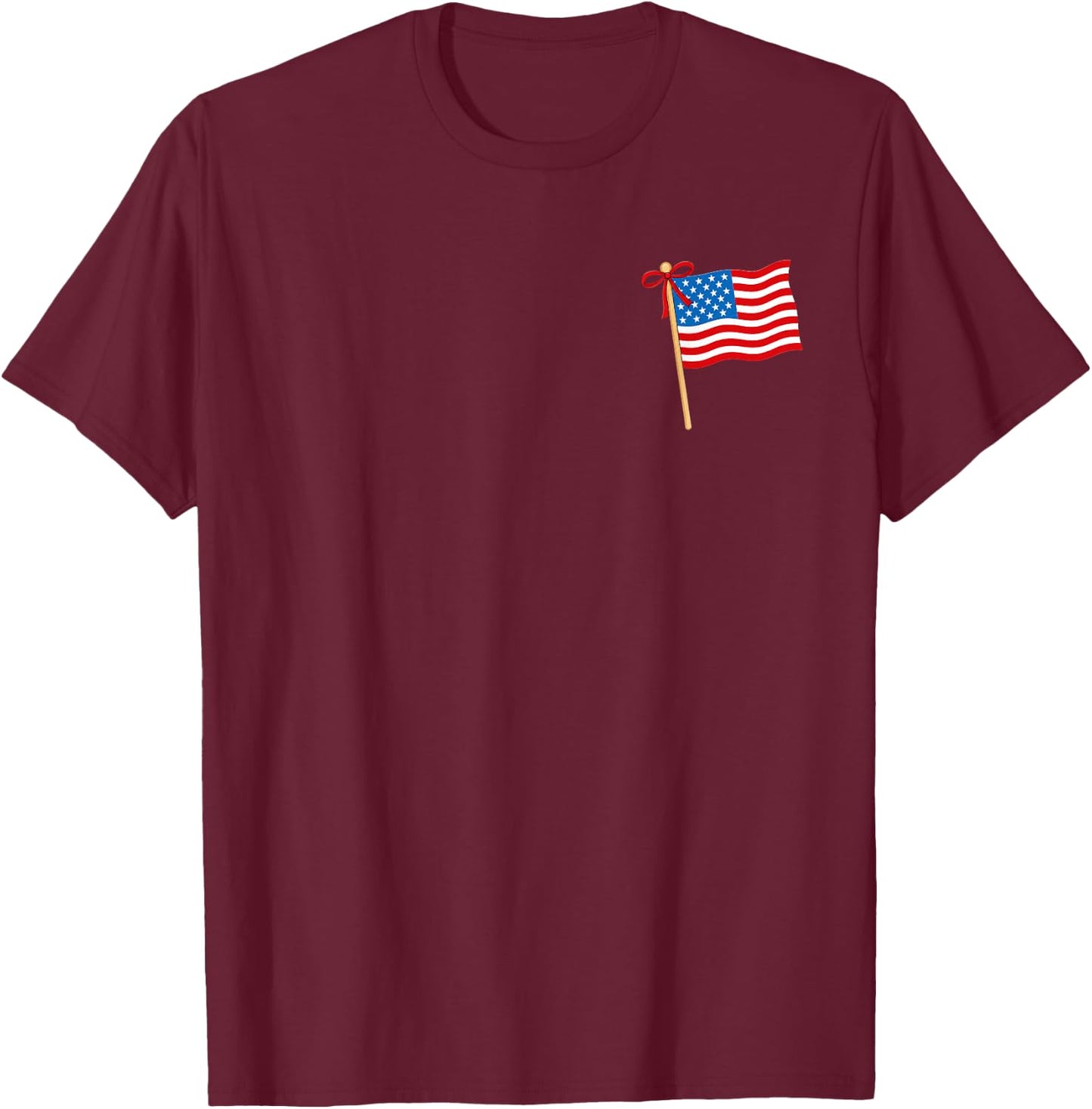 Loves Jesus and America Too Patriotic Faith 2 Side T-Shirt - T-Shirt | Maroon