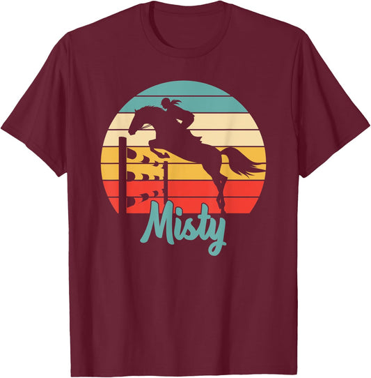 Misty Name Gift - Equestrian Shirt Misty Horse Girl T-Shirt - T-Shirt | Maroon