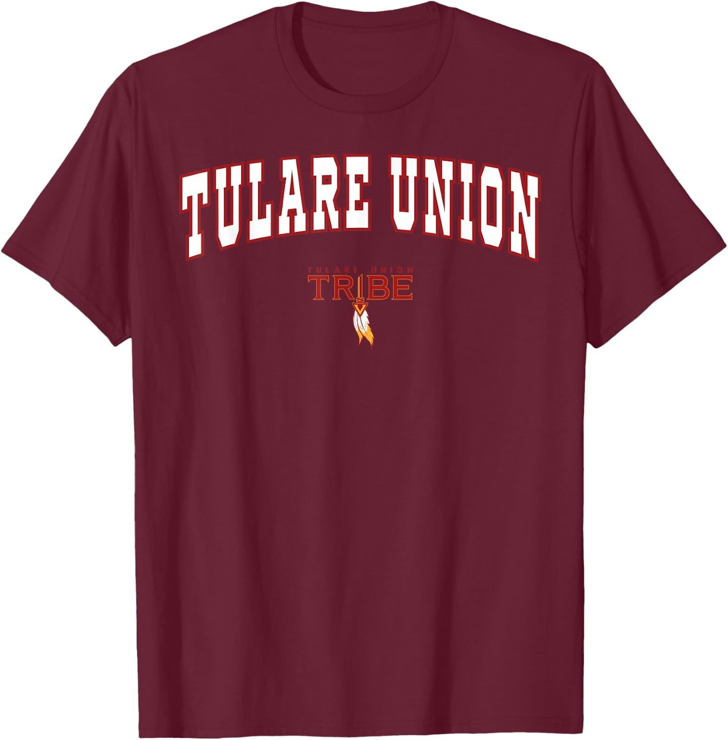 Tulare Union High School Tribe C2 T-Shirt - T-Shirt | Maroon