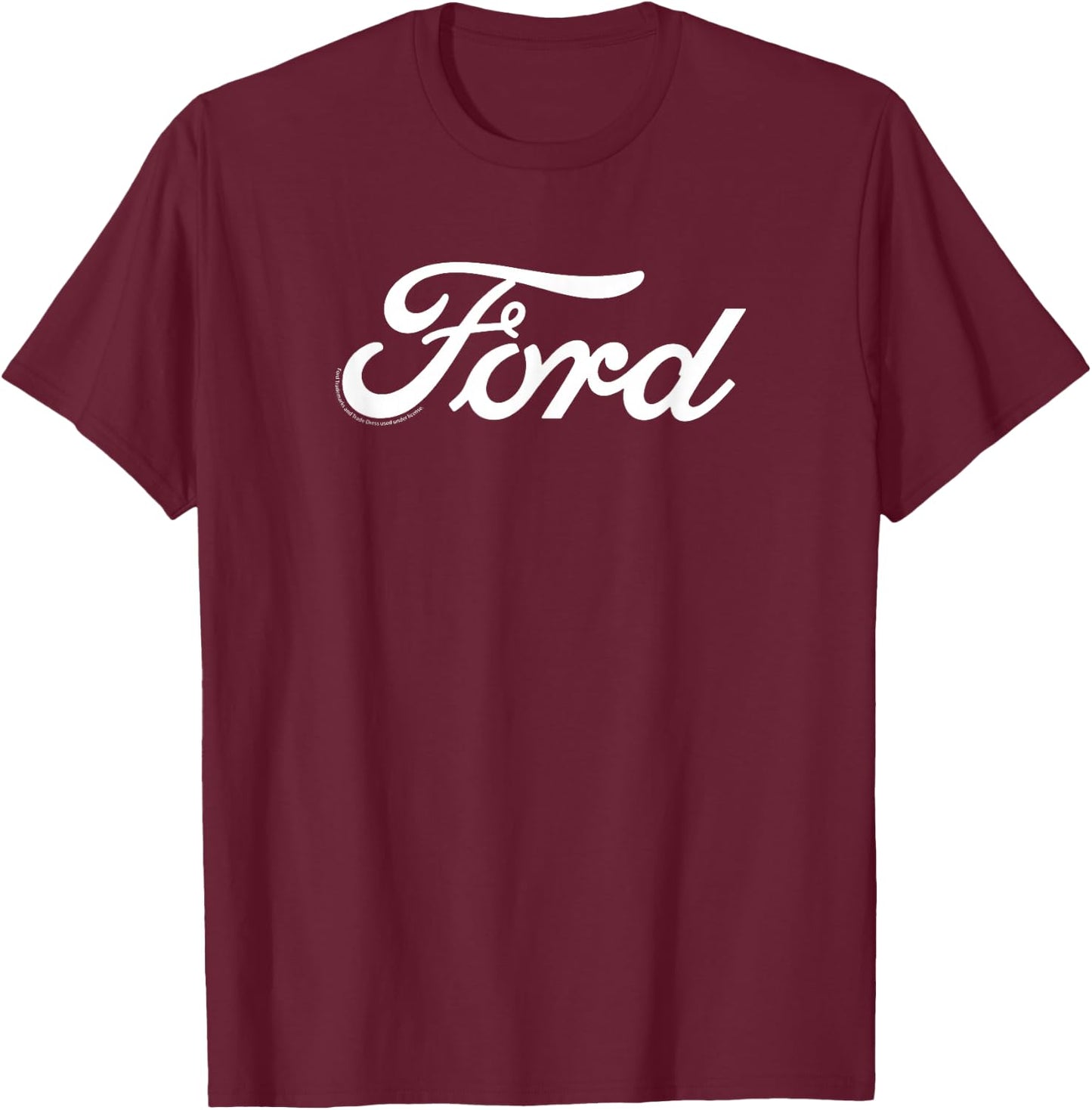 Ford White Script Logo , black T-Shirt - T-Shirt | Maroon