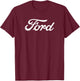 Ford White Script Logo , black T-Shirt - T-Shirt | Maroon
