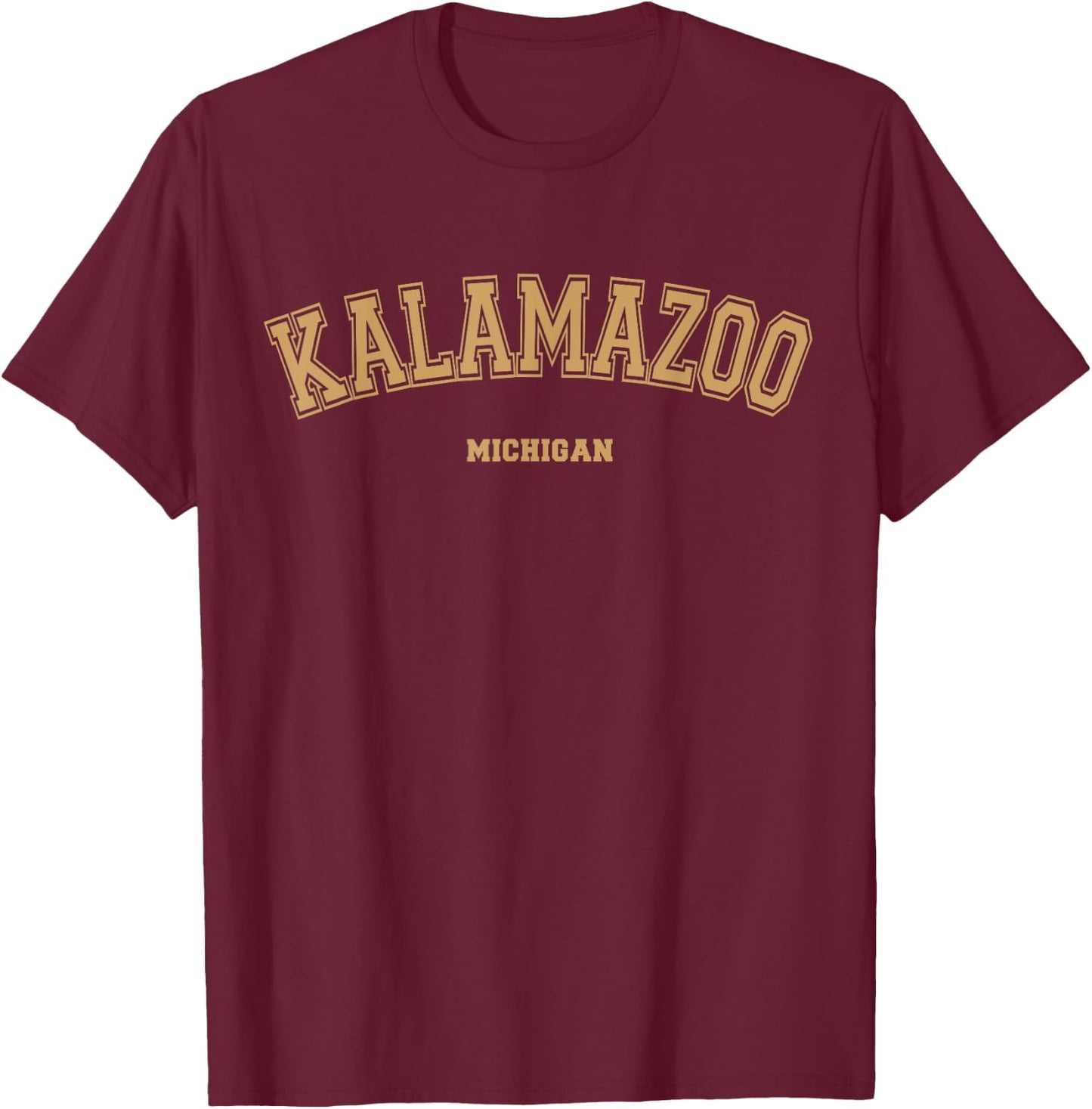 Kalamazoo Sports College Style on Kalamazoo T-Shirt - T-Shirt | Maroon