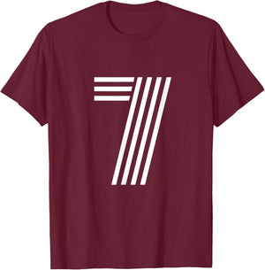 Number 7 - Lucky Number Seven T-Shirt - T-Shirt | Maroon
