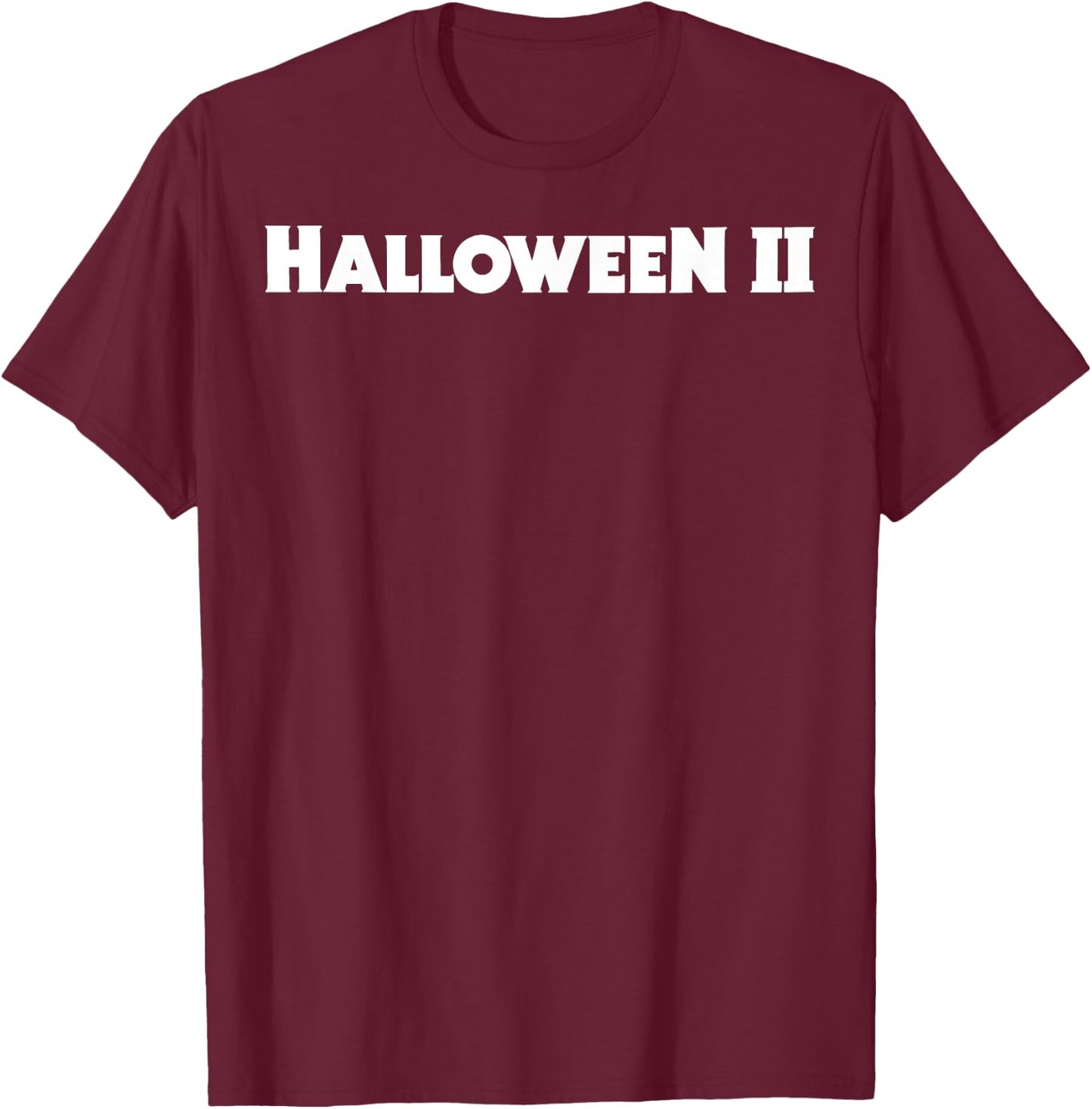 Halloween 2 Simple Title Logo T-Shirt - T-Shirt | Maroon