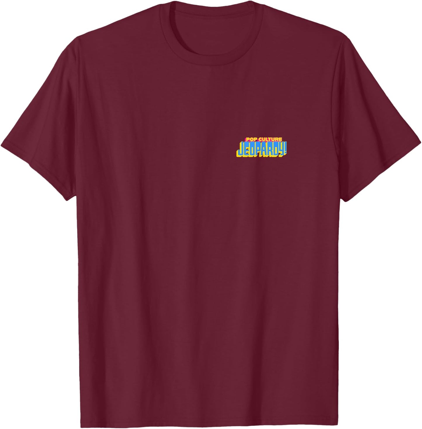 Jeopardy! Pop Culture Left Chest T-Shirt - T-Shirt | Maroon