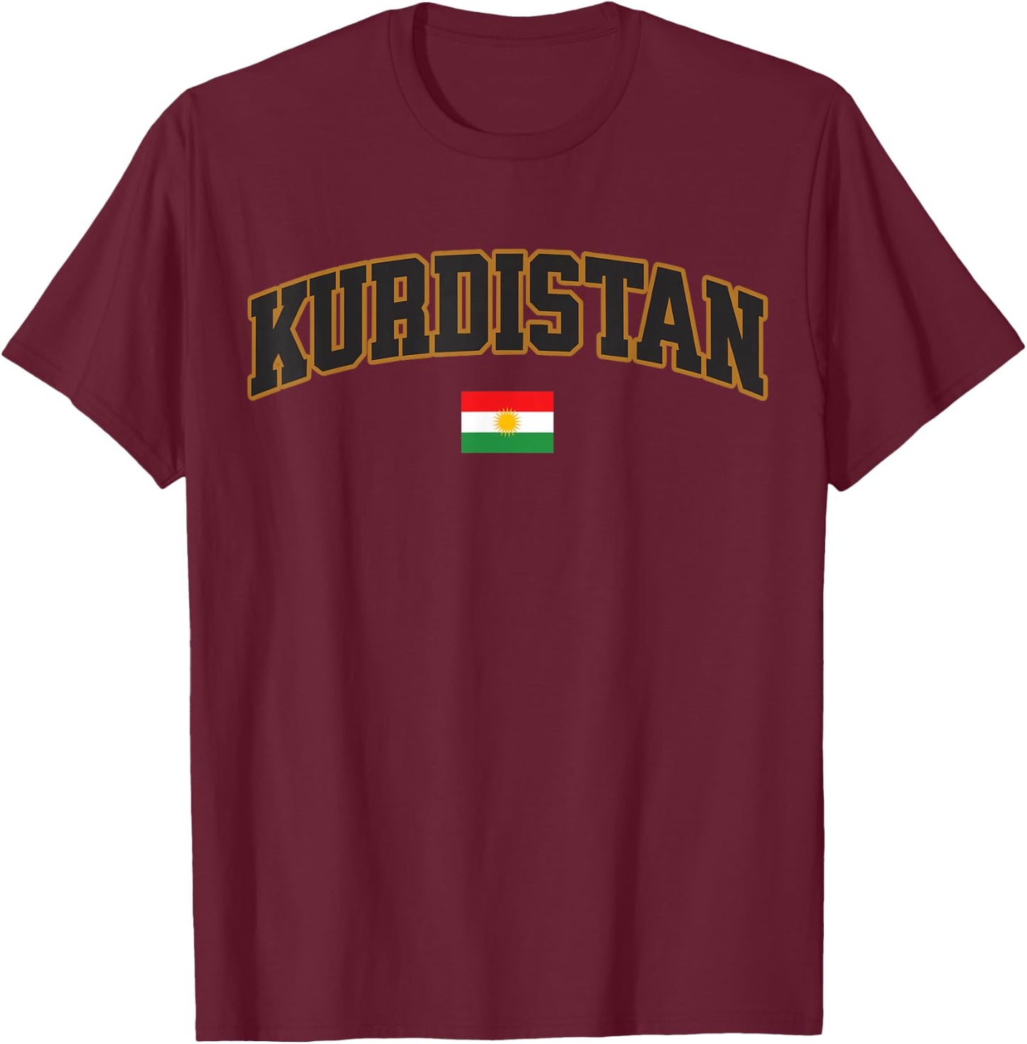 Kurdistan Flag Kurdish T-Shirt - T-Shirt | Maroon