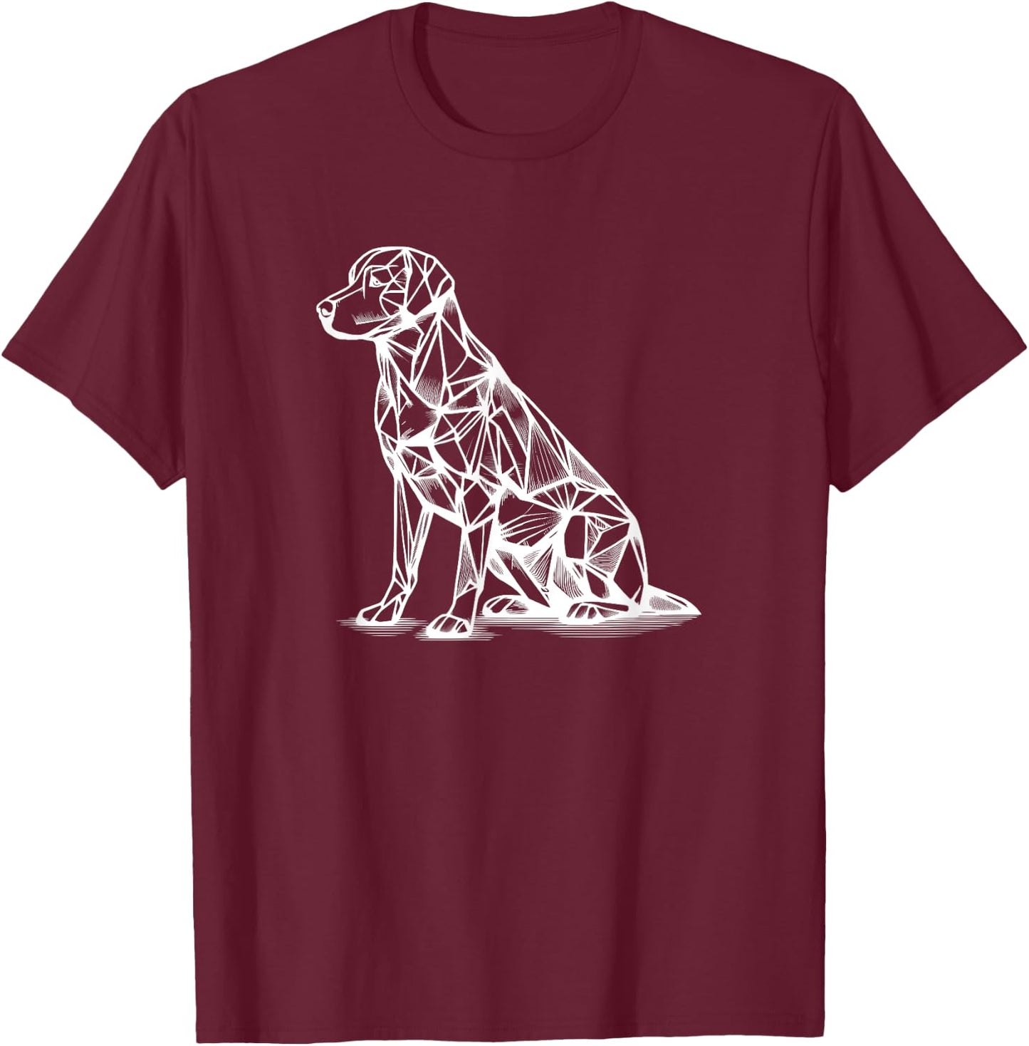 Geometric Line Art Labrador Retriever Lab Dog Labradors Men Women Kids T-Shirt - T-Shirt | Maroon