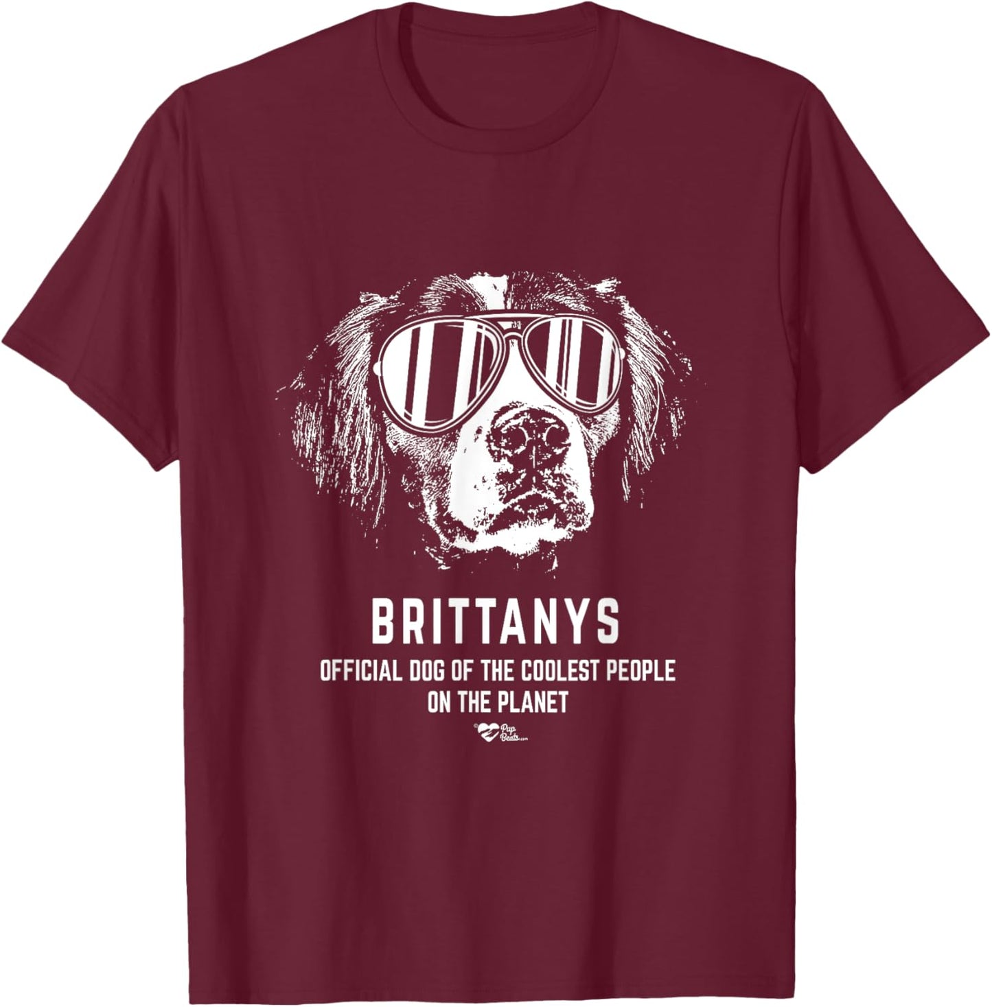 Brittany Spaniel Official Dog of the Coolest Lovers T-Shirt - T-Shirt | Maroon