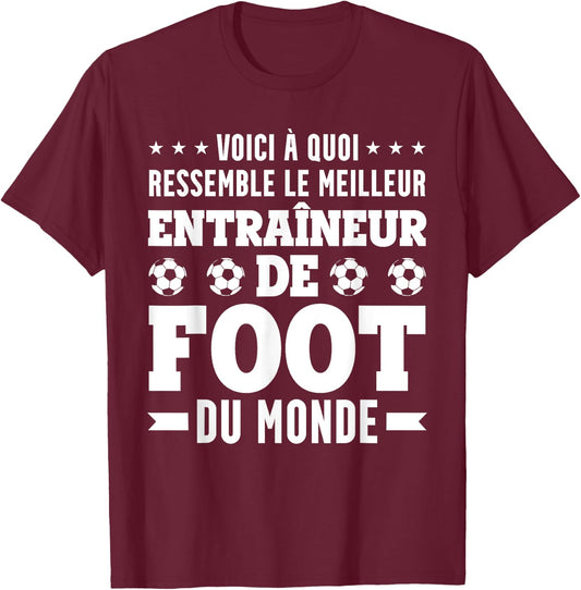 Drôle Coach Le Meilleur Entraîneur De Football T-Shirt - T-Shirt | Maroon