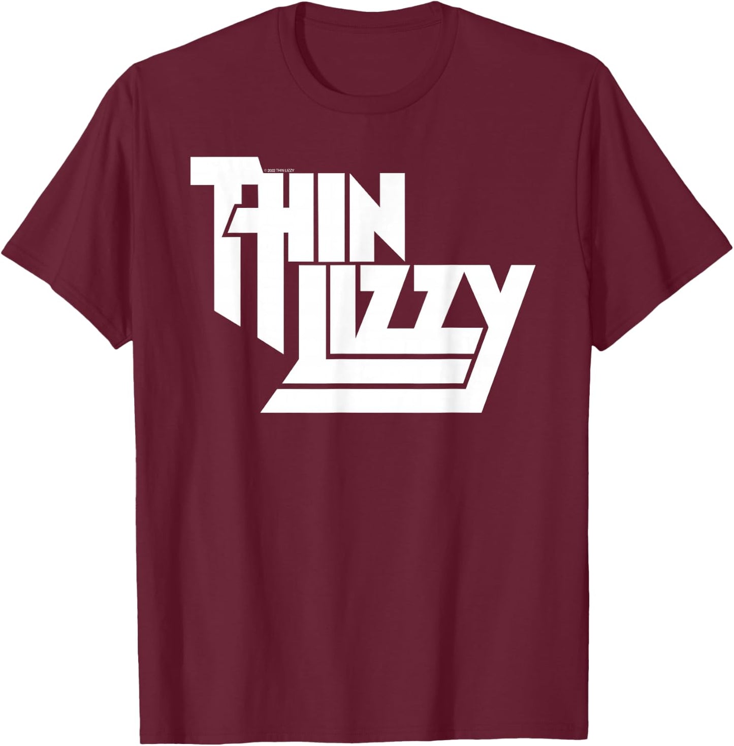 Thin Lizzy White Stacked Logo T-Shirt - T-Shirt | Maroon