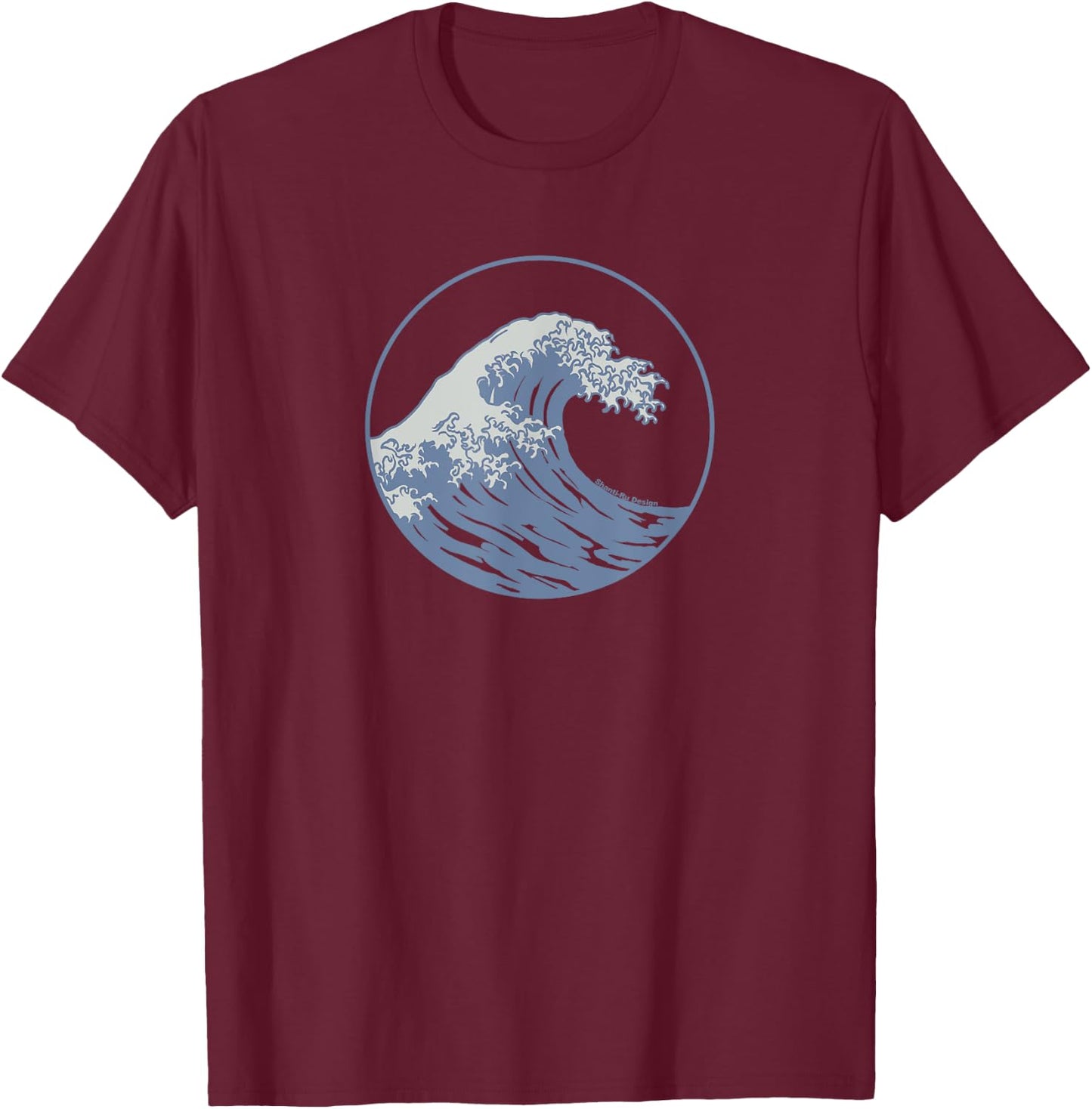 Great wave off Kanazawa Vintage surf Hawaii beach aesthetic T-Shirt - T-Shirt | Maroon
