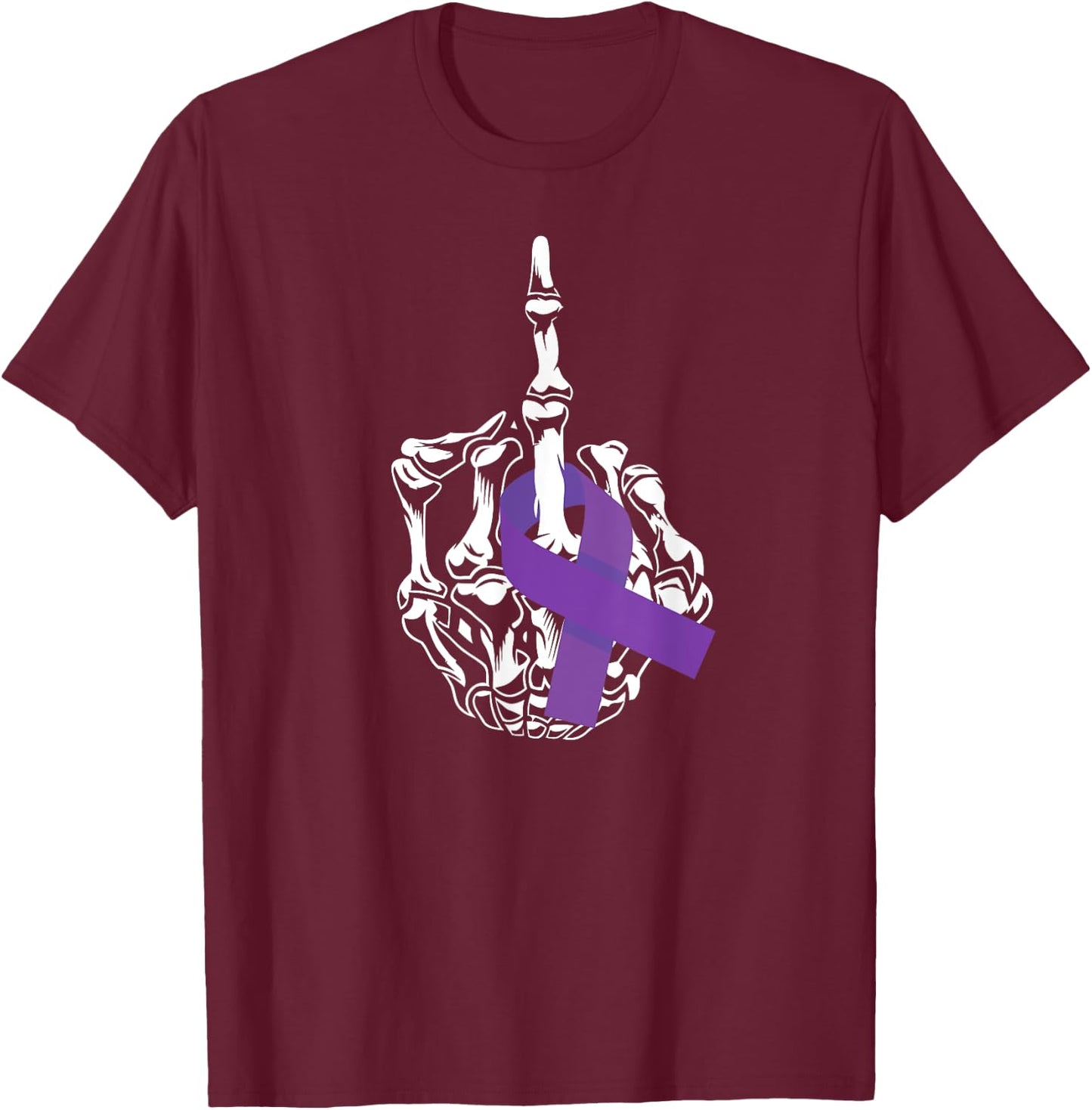 Fuck Testicular Cancer Middle Finger Testicular Cancer T-Shirt - T-Shirt | Maroon