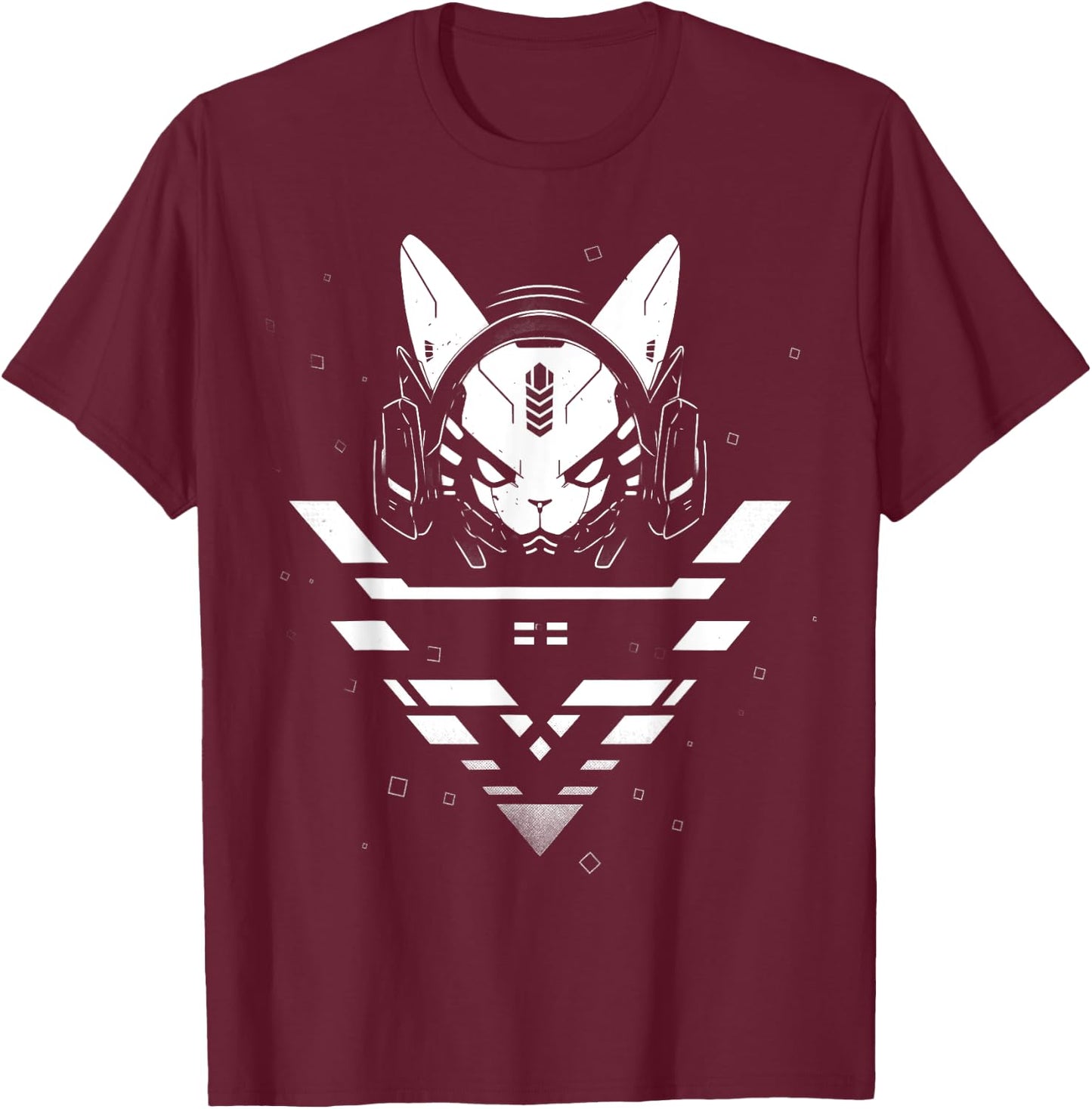 Cyberpunk Techwear Katze Techno Rave Harajuku Alt Aesthetic T-Shirt - T-Shirt | Maroon